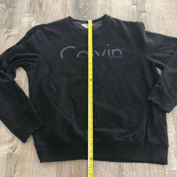 Calvin Klein Jeans Mens Black Pullover Crewneck Long Sleeve Sweatshirt Sz Large - Picture 10 of 10